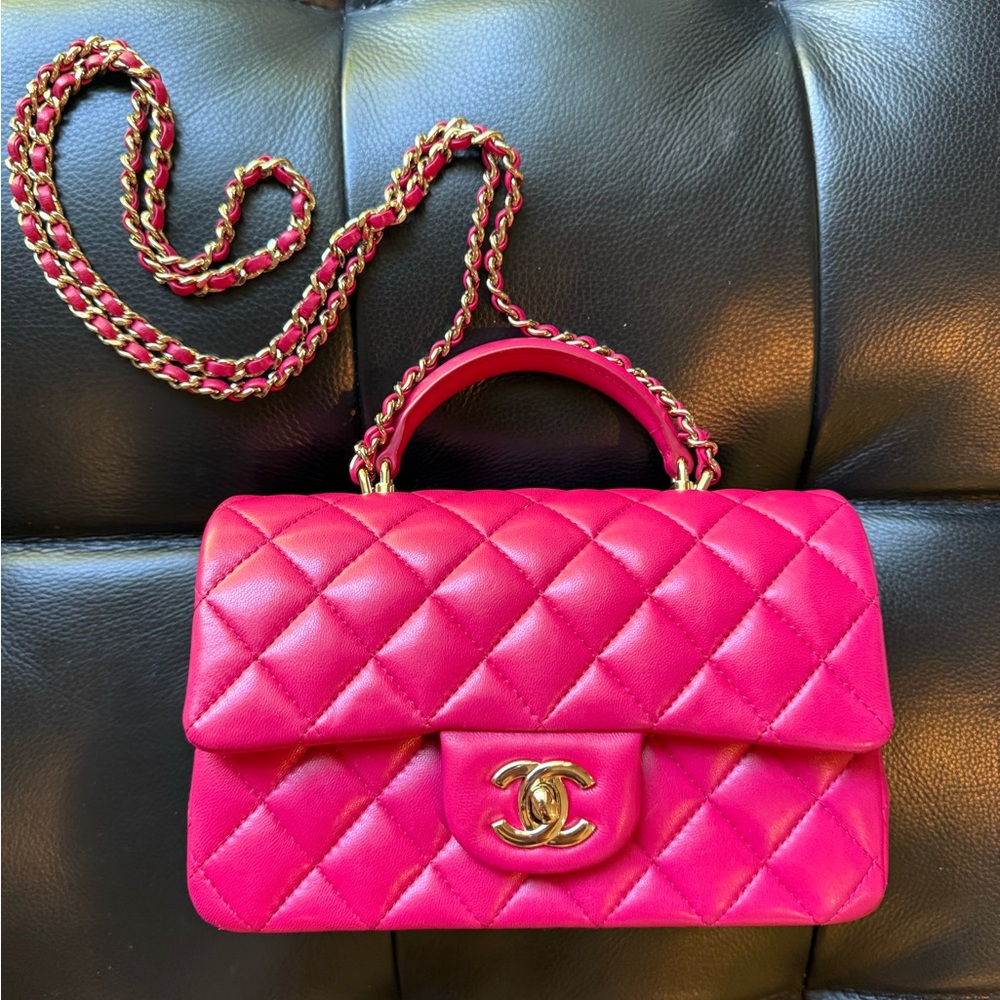 Chanel Fuchsia Quilted Shoulder Bag